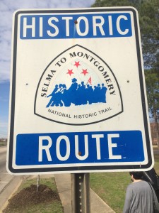 Signs designate the route marchers walked from Selma to Montgomery.